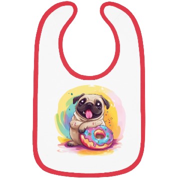 Discover Happy Pug with a Donut Bibs