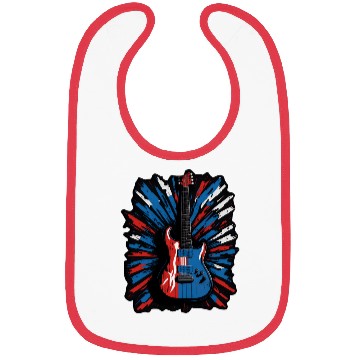 Discover Electric guitar in Union Jack flag colors Bibs