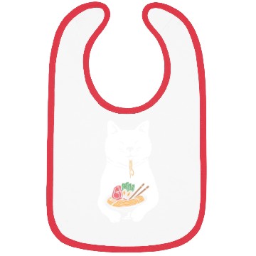Discover Cute Cat Eating Ramen Bibs