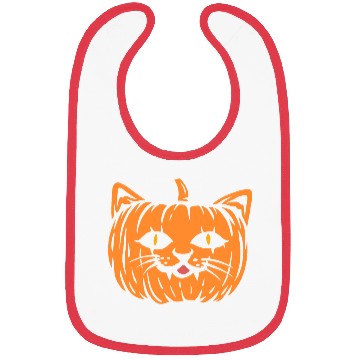 Discover Scary Cat Pumpkin Halloween Bibs