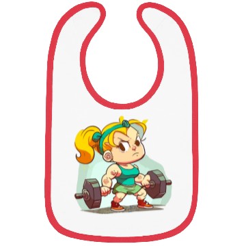 Discover gym girl cartoon style Bibs