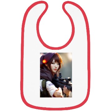 Discover A beautiful girl with a gun Bibs