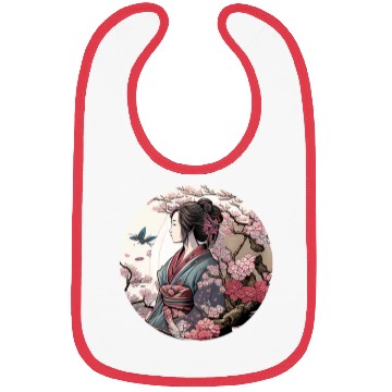 Discover Beautiful Geisha Geiko Geigi Cherry Blossom Sakura Bibs