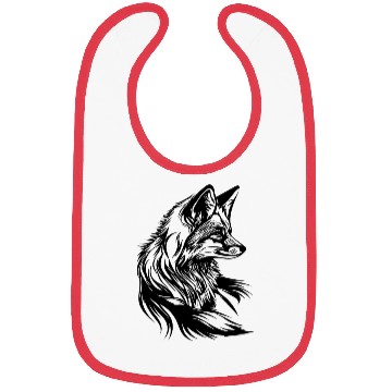 Discover Little Cute Fox Portrait Tattoo Ink Bibs