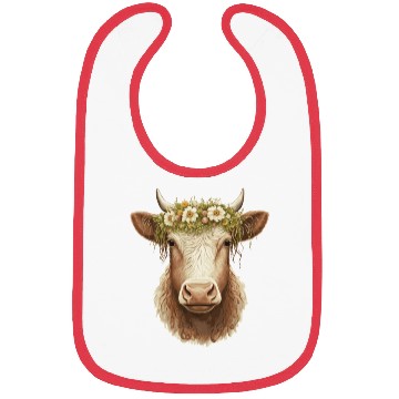 Discover Flower Crown Cow Floral Farm Animal Pet Bibs
