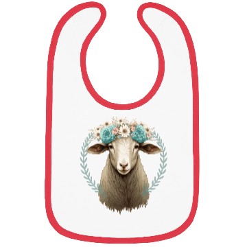 Discover Flower Crown Sheep Floral Farm Animal Pet Bibs