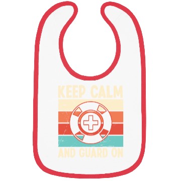 Discover Lifeguard keep calm guard on swimming pool guard Bibs