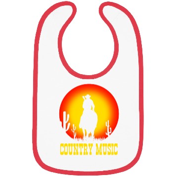 Discover country music cowboy on horse with guitar - sunset Bibs