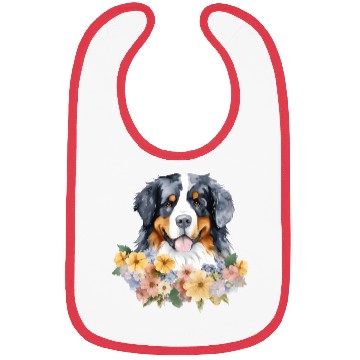 Discover Bernese Mountain Dog Watercolor Floral Bibs