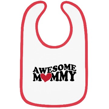 Discover Awesome Mommy (black font) Bibs