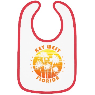 Discover Retro Key West Florida Souvenir Vintage Palm Tree Bibs