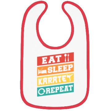 Discover Karate Belt Eat Sleep Karate Repeat Bibs
