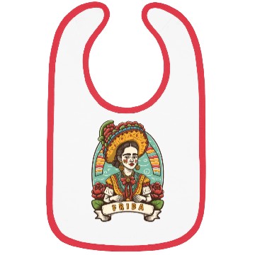 Discover Frida Kahlo Floral Portrait Funny Cinco De Mayo Bibs