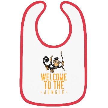 Discover Playful Jungle Monkey Welcome Design Bibs