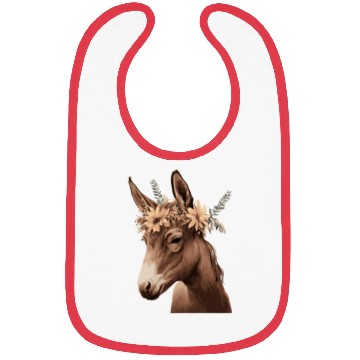 Discover Flower Crown Mule Floral Farm Animal Pet Bibs