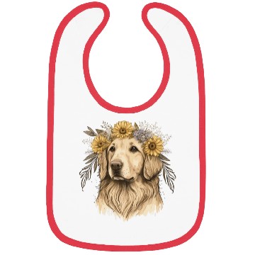 Discover Golden Retriever Flower Crown Pet Dog Breed Floral Bibs