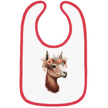 Discover Flower Crown Llama Alpaca Floral Farm Animal Pet Bibs