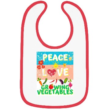 Discover Peace love Vegetables design for him cool Bibs