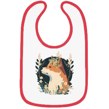 Discover Cute Shiba Inu Flower Crown Pet Dog Breed Puppy Wa Bibs