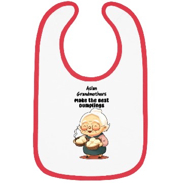 Discover Asian Grandma Dumplings Bibs