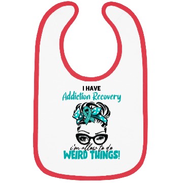 Discover Funny Addiction Recovery Warrior Messy Bun Bibs