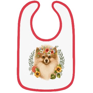 Discover Cute Pomeranian Pom Flower Crown Pet Dog Breed Flo Bibs