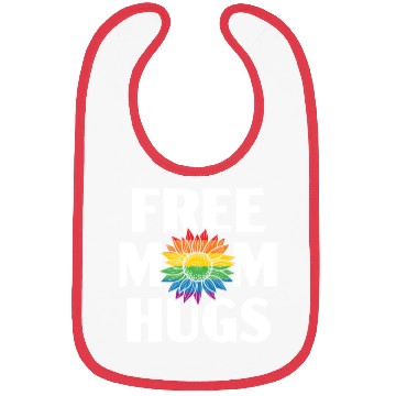 Discover Free Mom Hugs Rainbow Pride Month LGBTQ Gay Pride Bibs