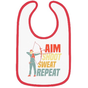 Discover Aim Shoot Sweat Repeat Bow & Arrows Target Archery Bibs