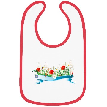 Discover colorful spring meadow with flowers and insects Bibs