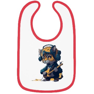 Discover baby tiger playing electric guitar Bibs