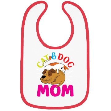 Discover Cat And Dog Mom Girl Cats Dogs Lover Bibs