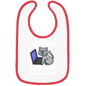 Discover I Are Programmer I Make Computer Beep Boop Cat Bibs