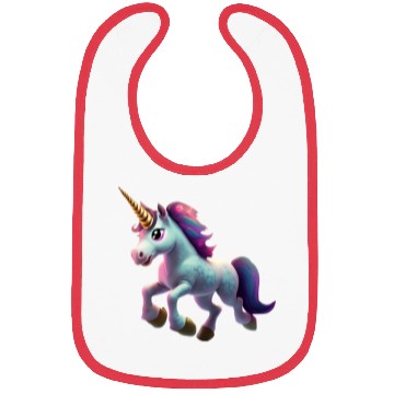 Discover magic unicorn cartoon horse pony Bibs