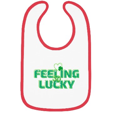 Discover Feeling Lucky Green Bright Bold Typography Bibs