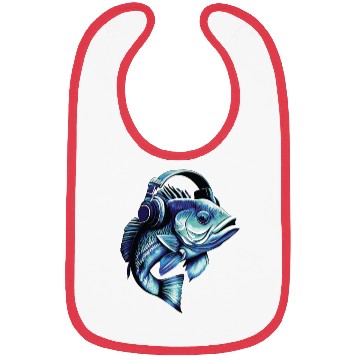 Discover fish with headphones Bibs