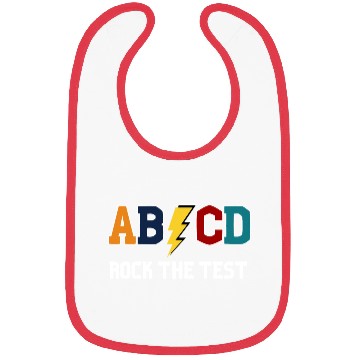 Discover ABCD Rock The Test Funny Metal Teacher Student Bibs