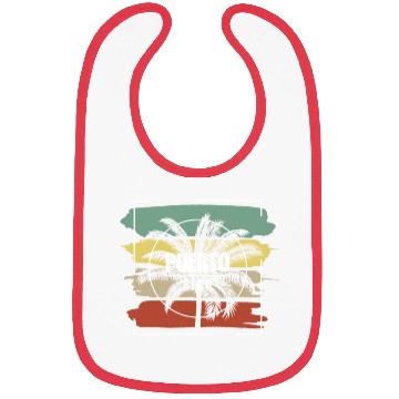 Discover Puerto Rico Artistic Palm Tree Retro Bibs