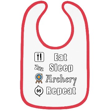 Discover Eat Sleep Archery Repeat red Bibs