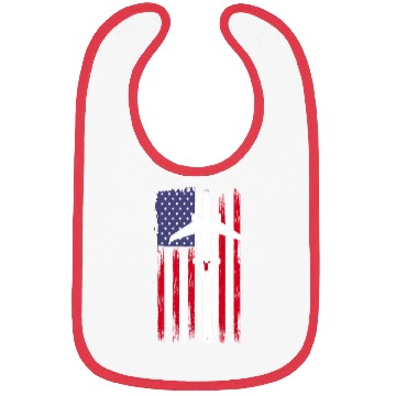 Discover Aircraft Mechanic Aviation Usa Flag Bibs