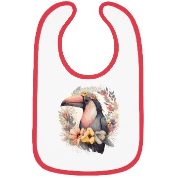 Discover Artistic Toucan Tropical Bird Flower Crown Pet Bir Bibs