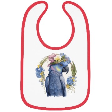 Discover Cute Hyacinth Macaw Parrot Bird Flower Crown Pet B Bibs