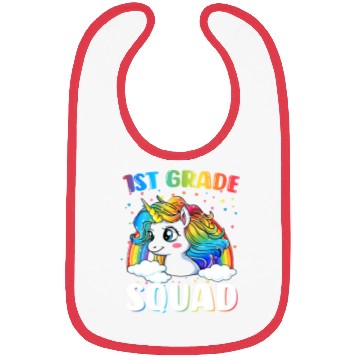 Discover 1st Grade Squad Unicorn Rainbow Back To School Bibs