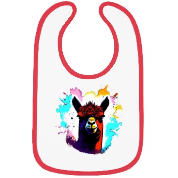 Discover Cute Vintage Ink Splash Alpaca Retro Alpaca Farmer Bibs