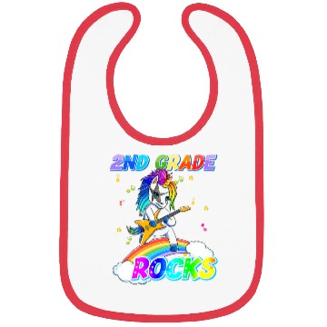 Discover 2nd Grade Rocks Unicorn Rainbow Back Bibs
