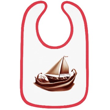 Discover Sailing Sailing Ship on Chocolate Sea Bibs