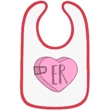 Discover Cute ER Nurse Candy Heart for Valentines Day Scrub Bibs