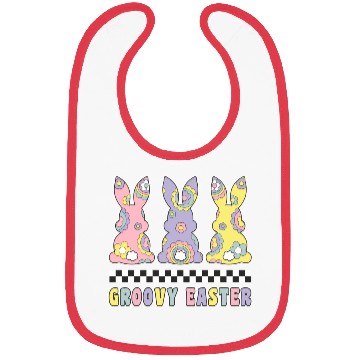 Discover Groovy Easter Bunnies Retro Hippie Lover Easter Bibs