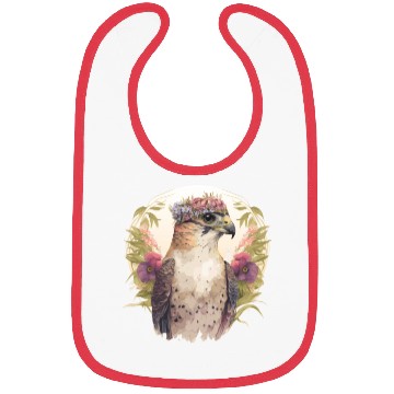 Discover Watercolor Falcon Birds Of Prey Flower Crown Flora Bibs