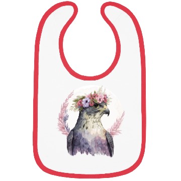 Discover Falcon Birds Of Prey Flower Crown Floral Bird Watc Bibs