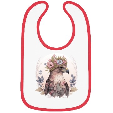 Discover Cute Hawk Bird Of Prey Flower Crown Floral Bird Wa Bibs